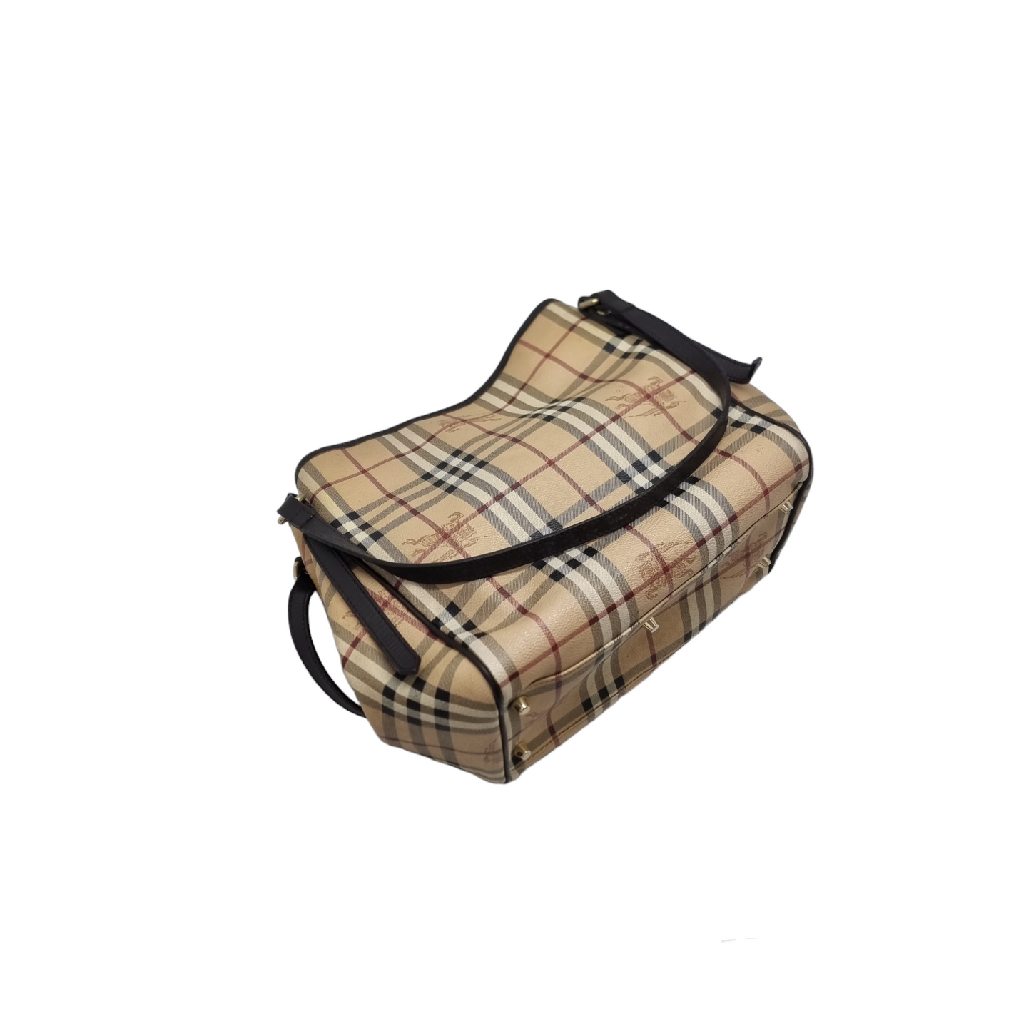 Burberry Haymarket Check Canterbury Canvas Hobo Bag Ghw (Dark Brown)