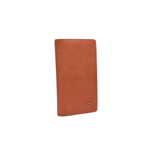 Chanel Camelia Bifold Wallet Calfskin Shw (Peach)