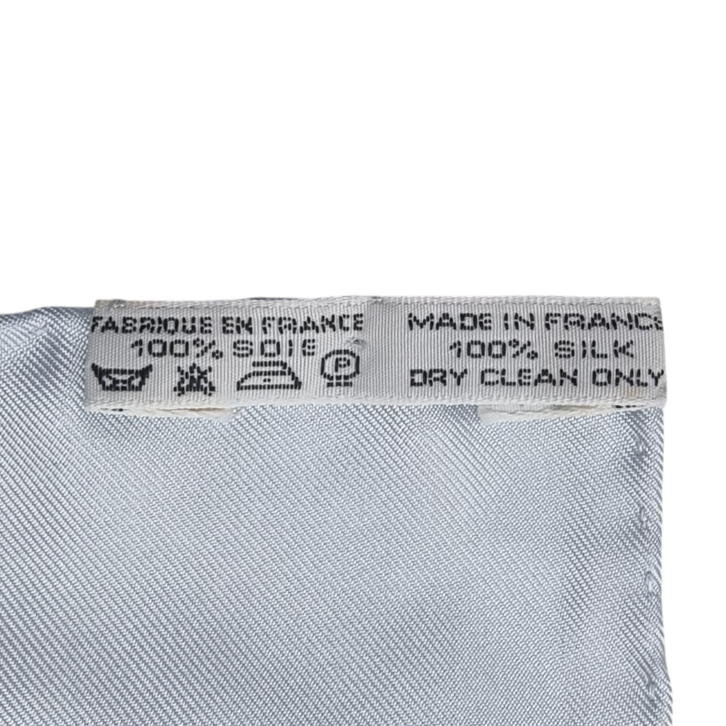 Hermes Vintage Passementerie Silk Scraf (Sky Blue/White)