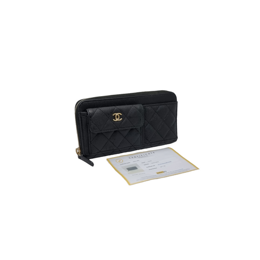 Chanel Zippy Wallet 2020 Cruise Caviar Ghw (Black)