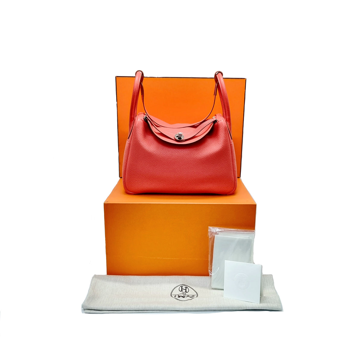 FIRE PRICE * Hermès Lindy 34 Bag in Rose Jaipur Clemence Leather