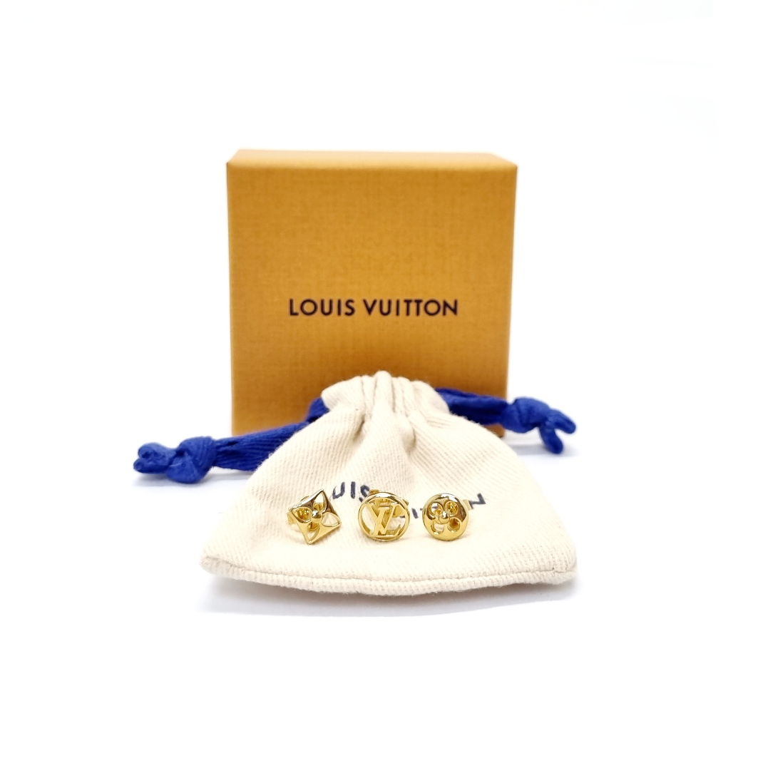 Louis Vuitton LV Instinct Set of 3 Earrings, Silver
