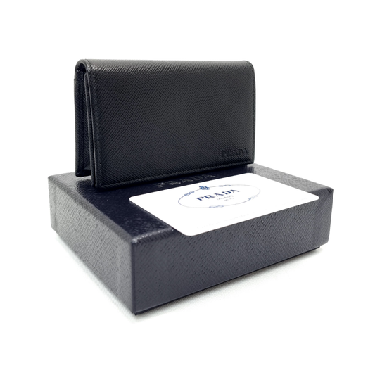 Prada 2MC122 Card Organiser Flap Saffiano (Black)