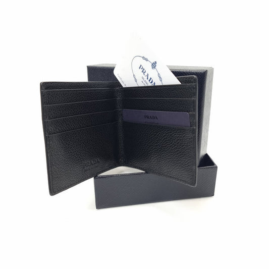 Prada 2MO912 Wallet Bifold Vitello Micro Grain (Black)