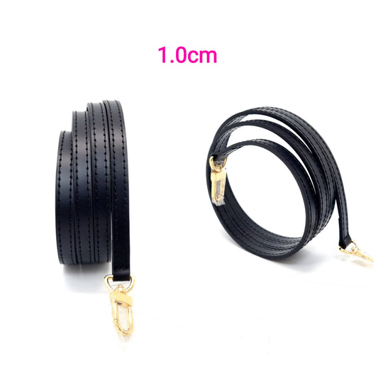 VLB Bag Strap Leather Adjustable Black Ghw