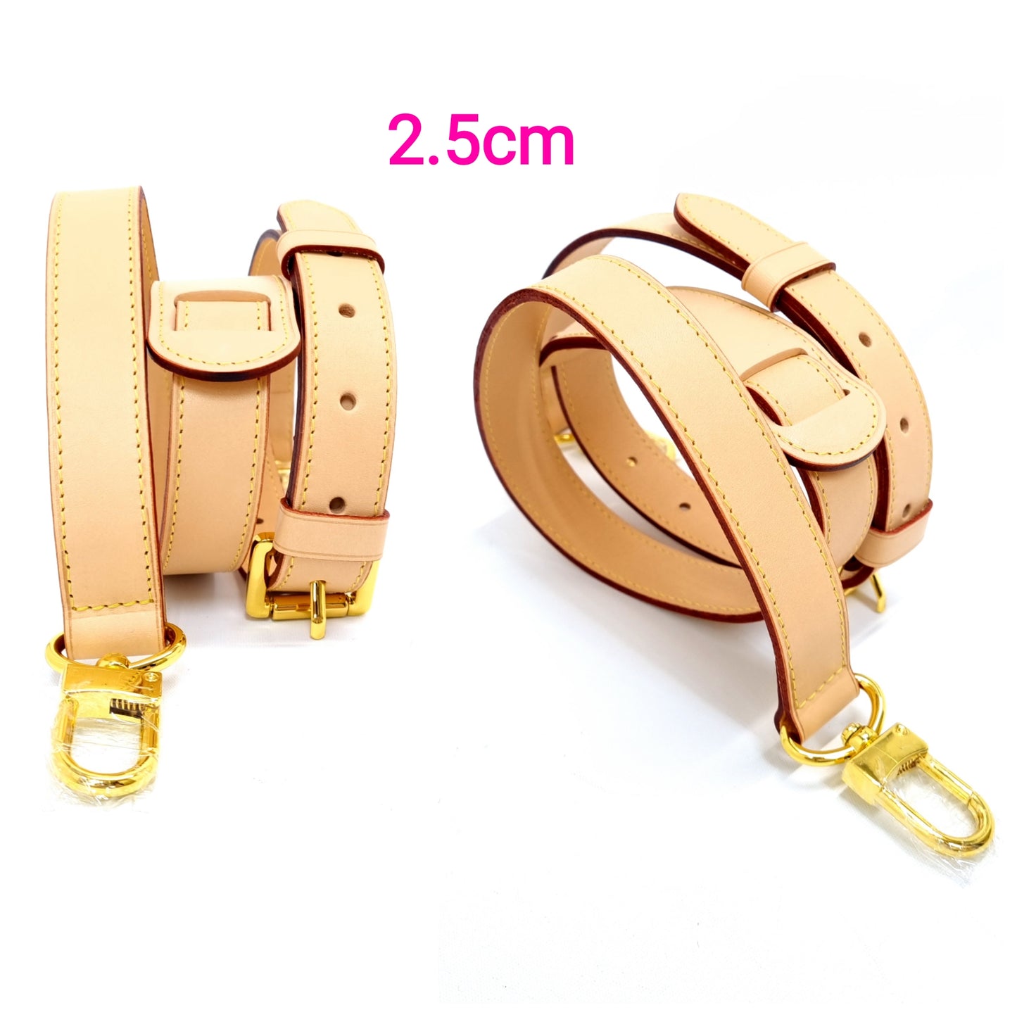 VLB Bag Strap Leather Adjustable Yellow Ghw