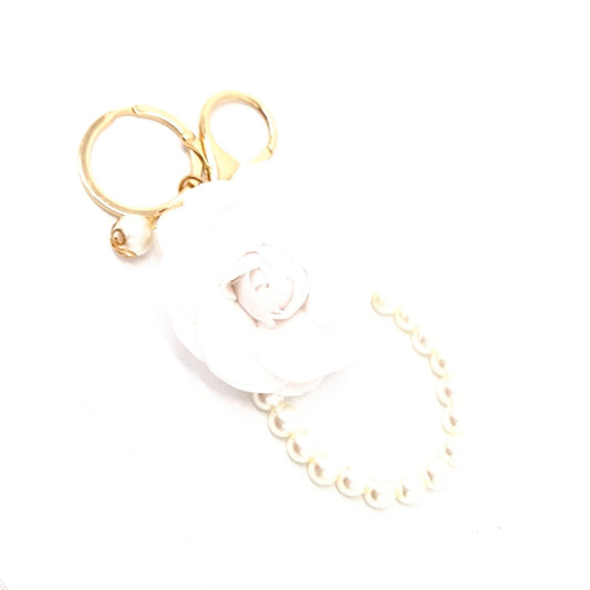 VLB Charm Camelia Pearl Keychain