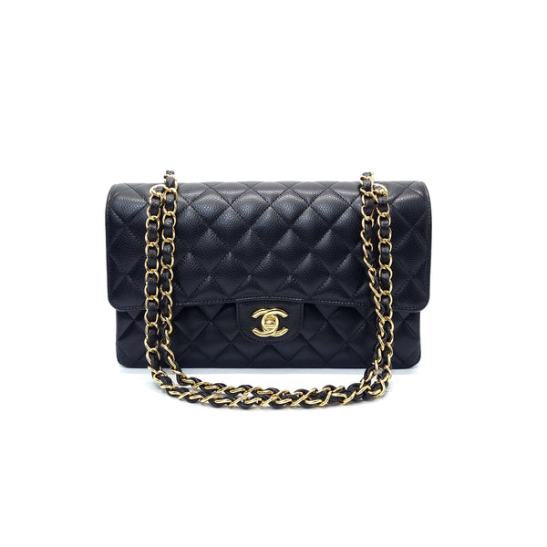 Chanel Classic Medium Double Flap Caviar Ghw (Black)