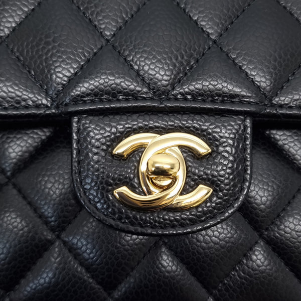 Chanel Classic Medium Double Flap Caviar Ghw (Black)