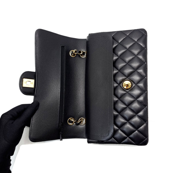 Chanel Classic Medium Double Flap Caviar Ghw (Black)