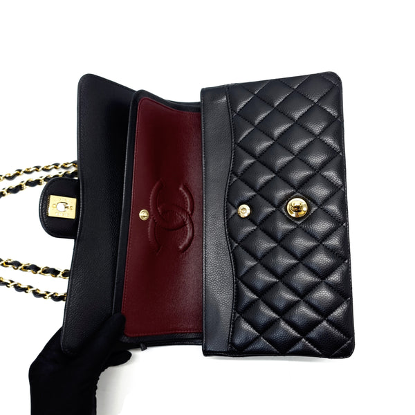 Chanel Classic Medium Double Flap Caviar Ghw (Black)