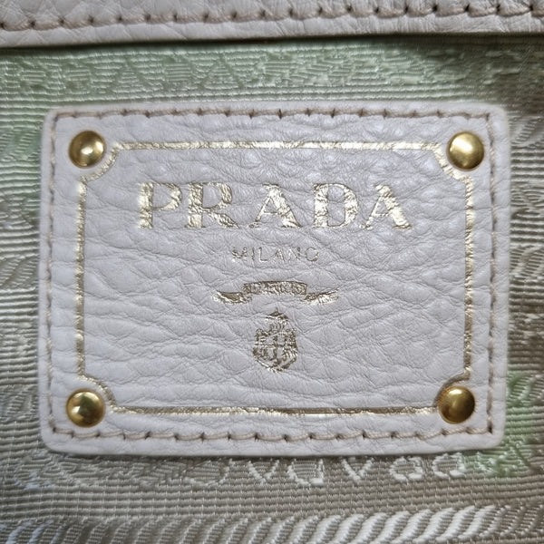 Prada Vitello Daino Tote Bag Ghw (Cream Off White)