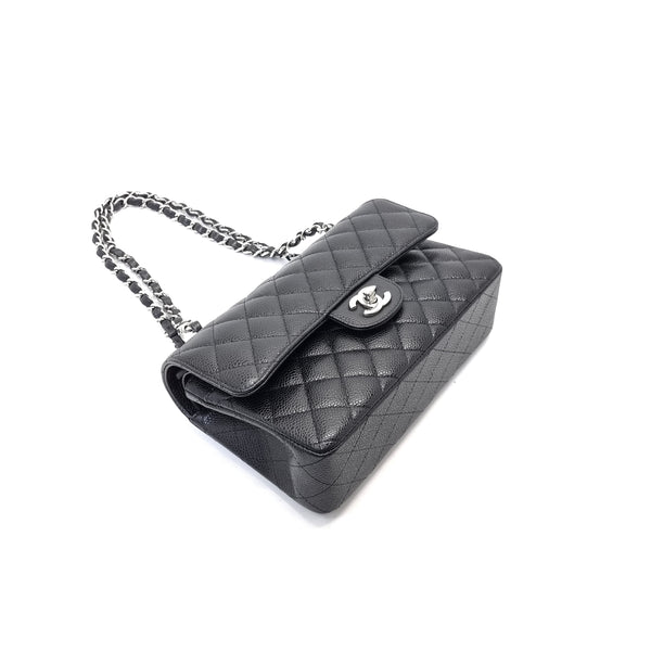 Chanel Classic Small Double Flap Caviar Shw (Black)