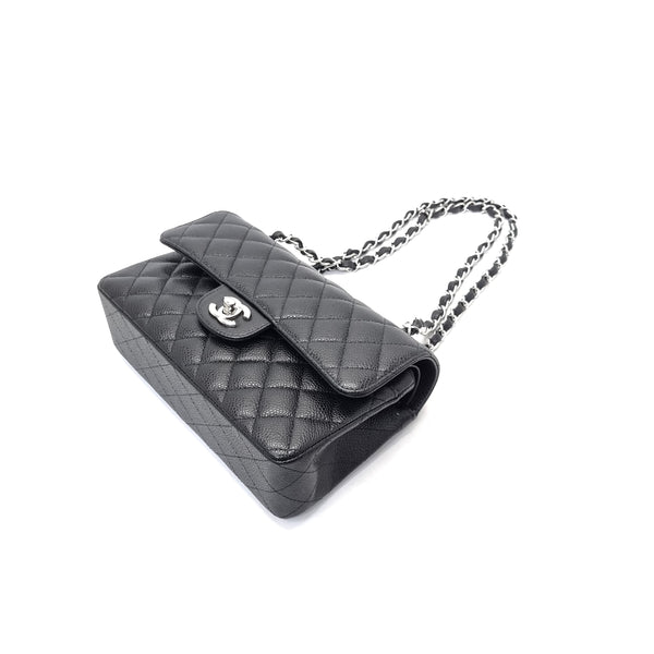 Chanel Classic Small Double Flap Caviar Shw (Black)