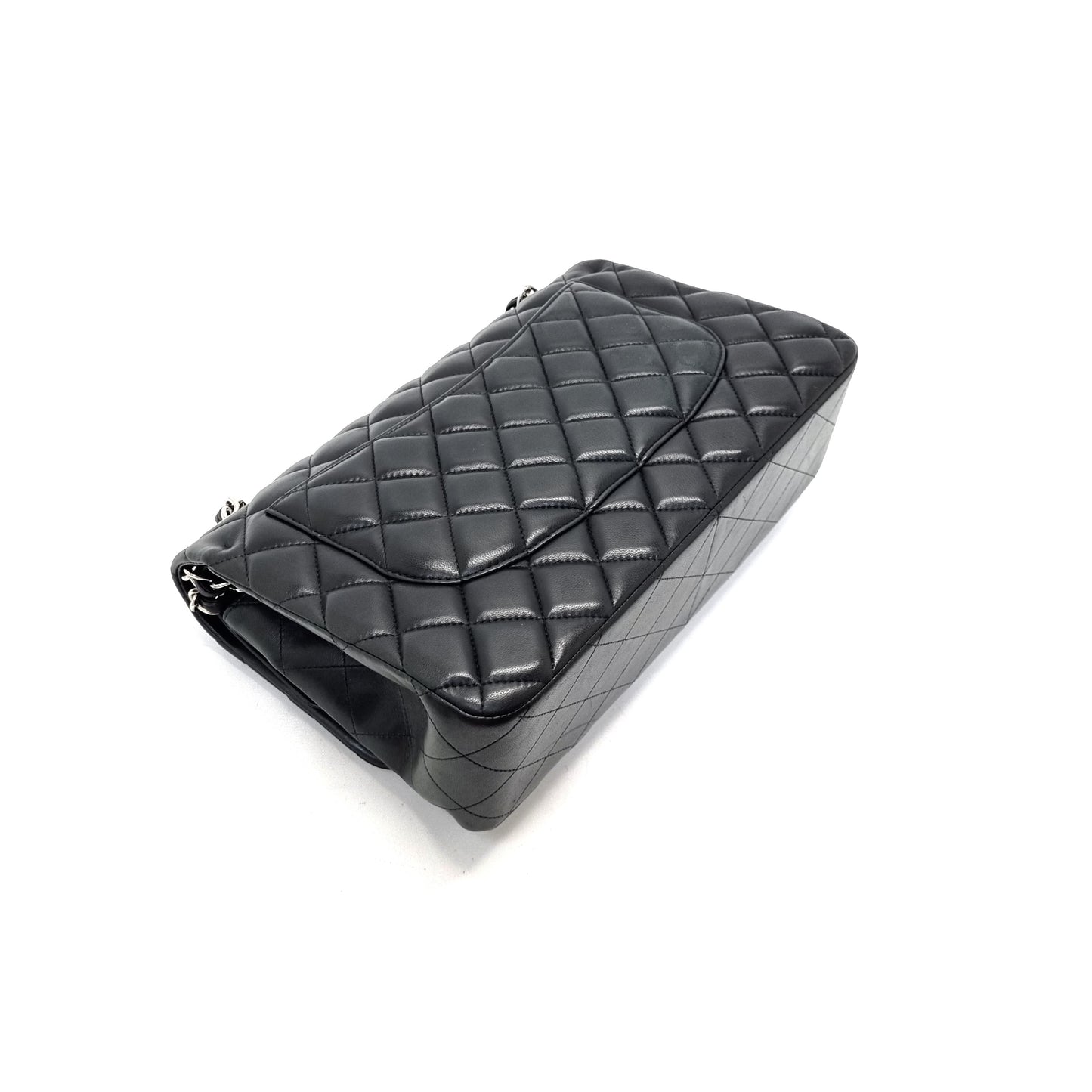 Chanel Classic Jumbo Double Flap Lambskin Shw (Black)