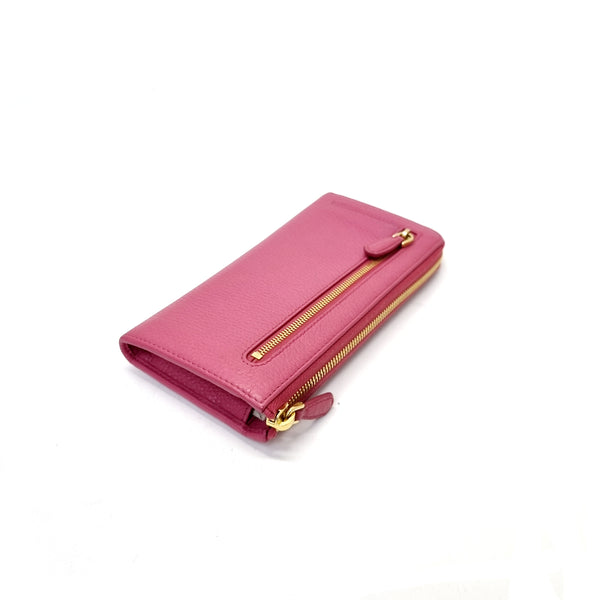 Prada 1ML183 Vitello Grain Leather Zippy Wallet Ghw (Peonia/Pink)