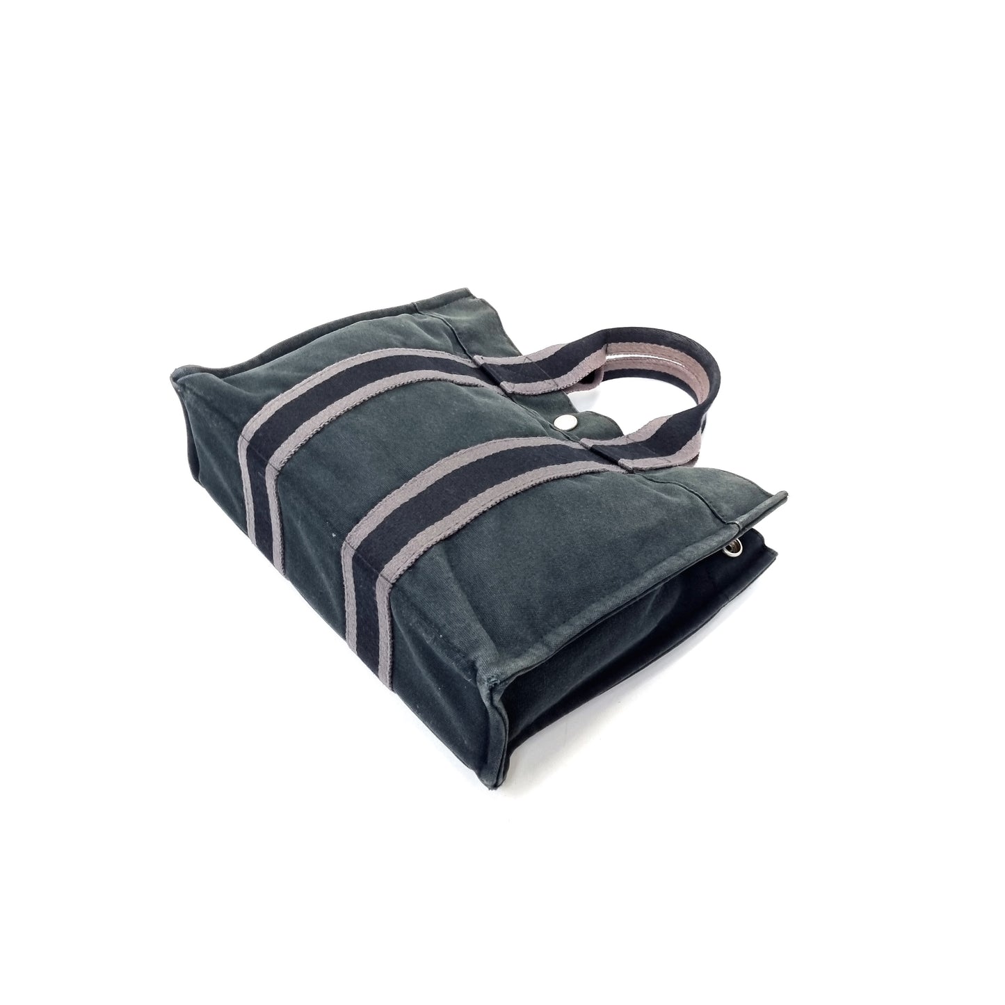 Hermes Fourre Tout PM Canvas Top Handle Phw (Black/Grey)
