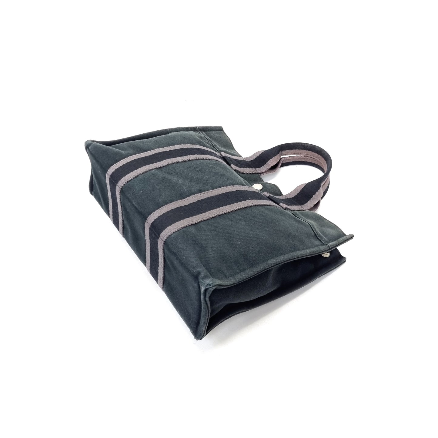 Hermes Fourre Tout PM Canvas Top Handle Phw (Black/Grey)
