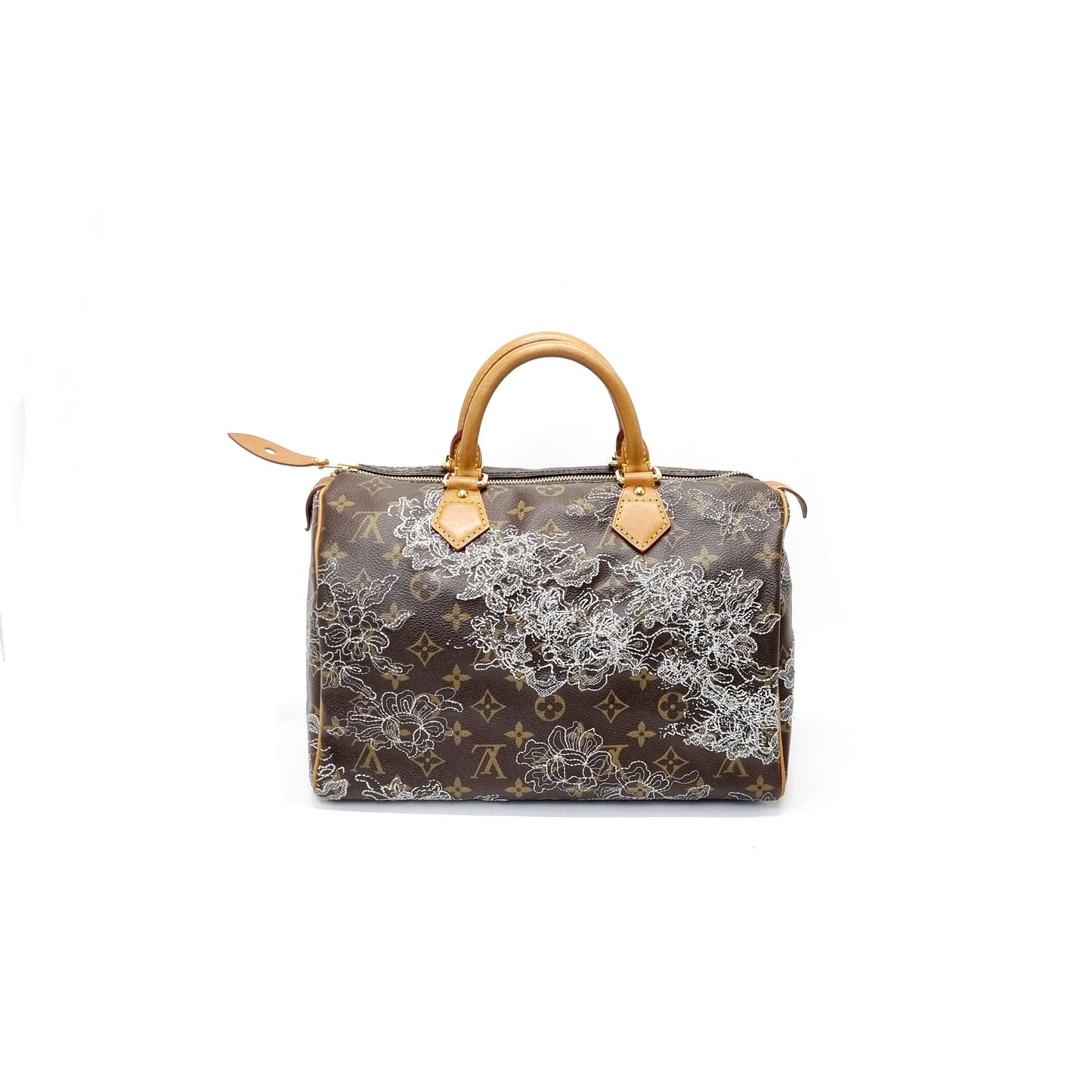 Louis Vuitton Speedy 30 Limited Edition Silver Dentelle Monogram Ghw