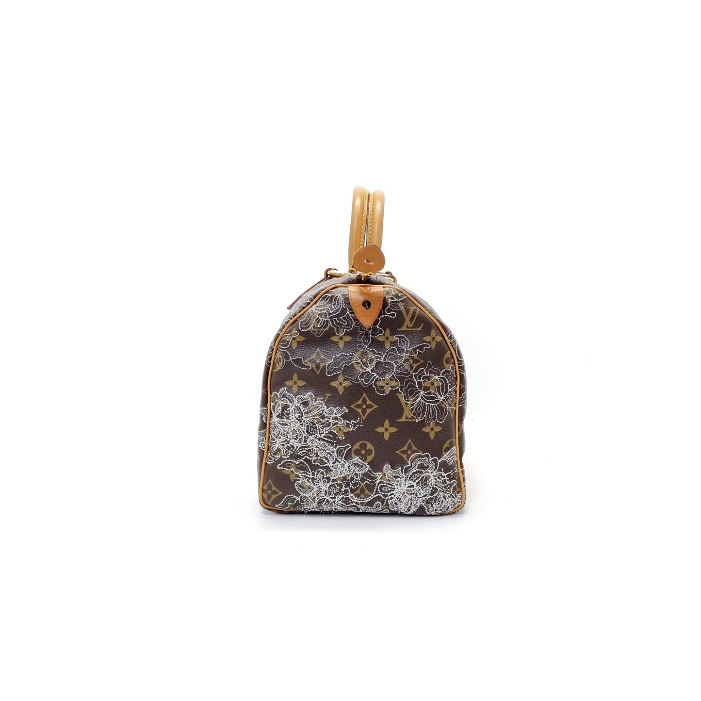 Louis Vuitton Speedy 30 Limited Edition Silver Dentelle Monogram Ghw