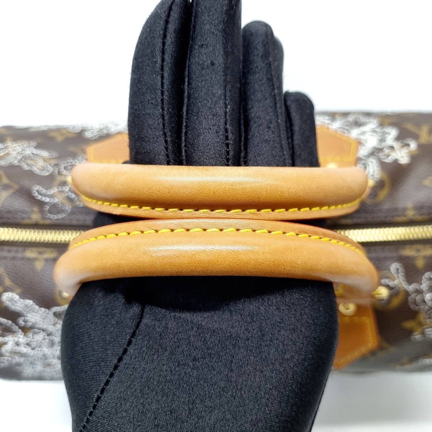 Louis Vuitton Speedy 30 Limited Edition Silver Dentelle Monogram Ghw