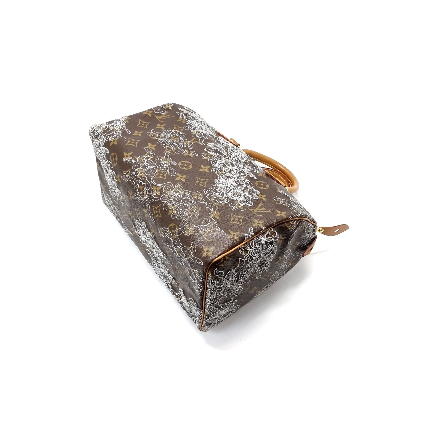 Louis Vuitton Speedy 30 Limited Edition Silver Dentelle Monogram Ghw