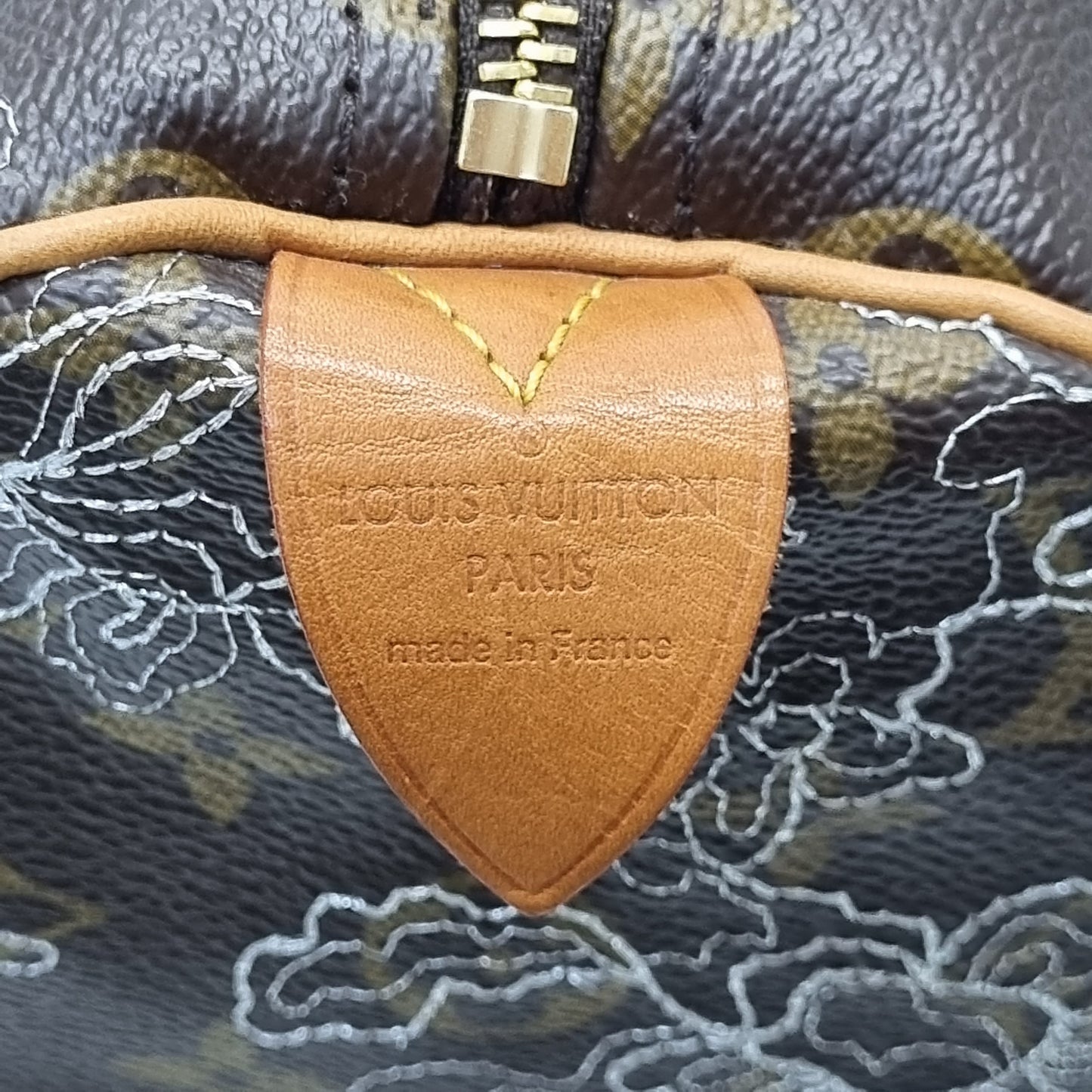 Louis Vuitton Speedy 30 Limited Edition Silver Dentelle Monogram Ghw