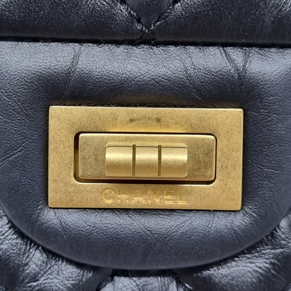 Chanel Reissue Mini 2.55 Aged Calfskin Leather Ghw (Black)