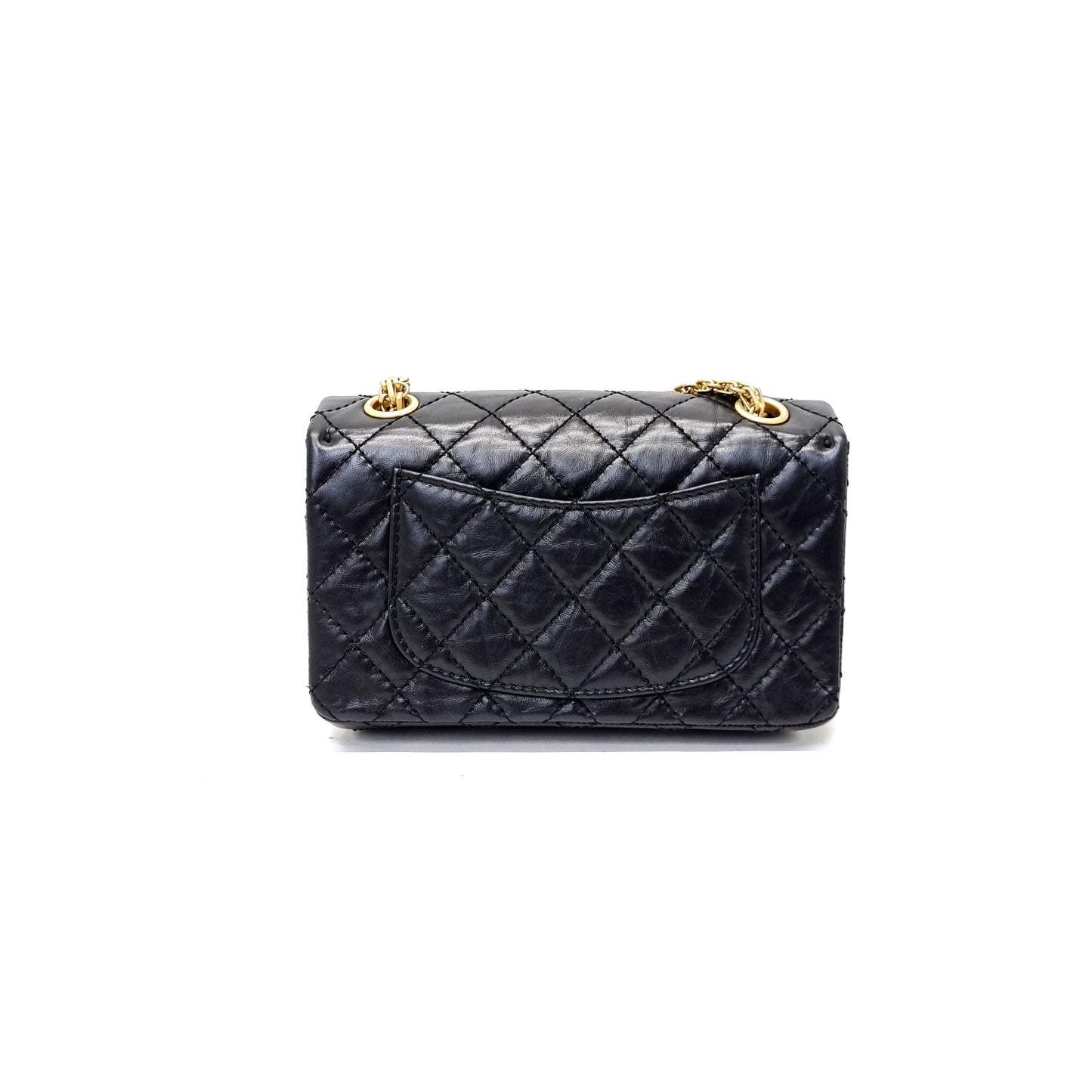 Chanel Reissue Mini 2.55 Aged Calfskin Leather Ghw (Black)