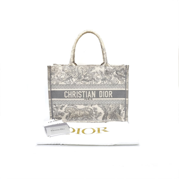 Christian Dior DIOR Book Medium Toile de Jouy Tote (Gray)