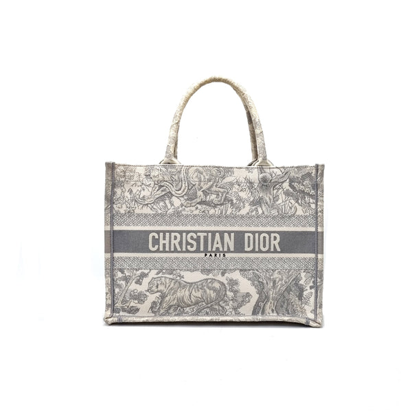 Christian Dior DIOR Book Medium Toile de Jouy Tote (Gray)