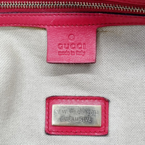 Gucci Joy GG Supreme Star Limited Edition 2013 Canvas Boston Bag Ghw (Beige/Red)