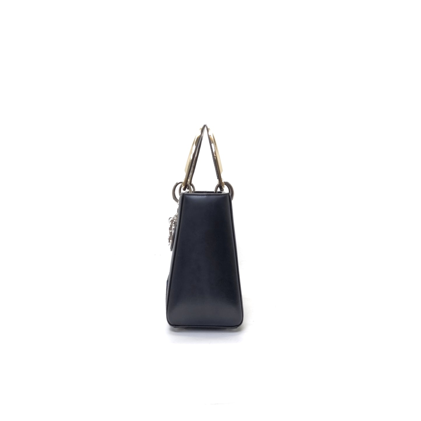 Christian Dior Lady Dior Medium Cannage Lambskin Patch Embellished Shw (Black)