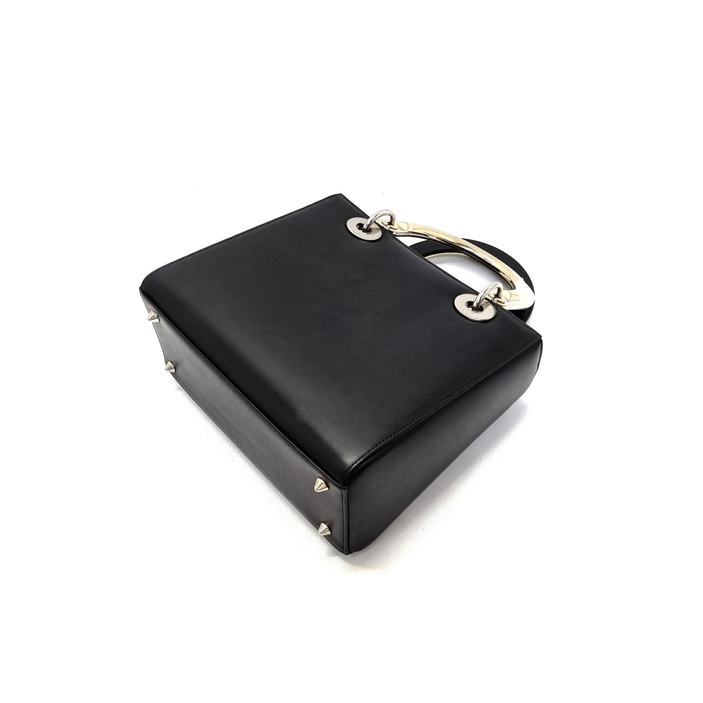 Christian Dior Lady Dior Medium Cannage Lambskin Patch Embellished Shw (Black)