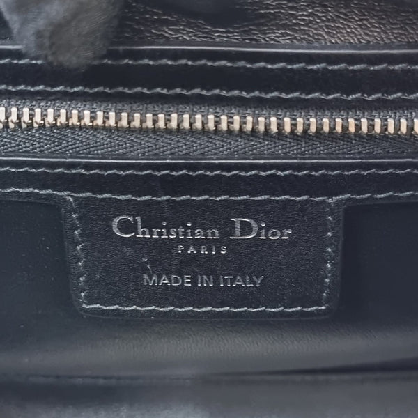 Christian Dior Patch Embellished Leather Medium Tote Bag Shw (Black)