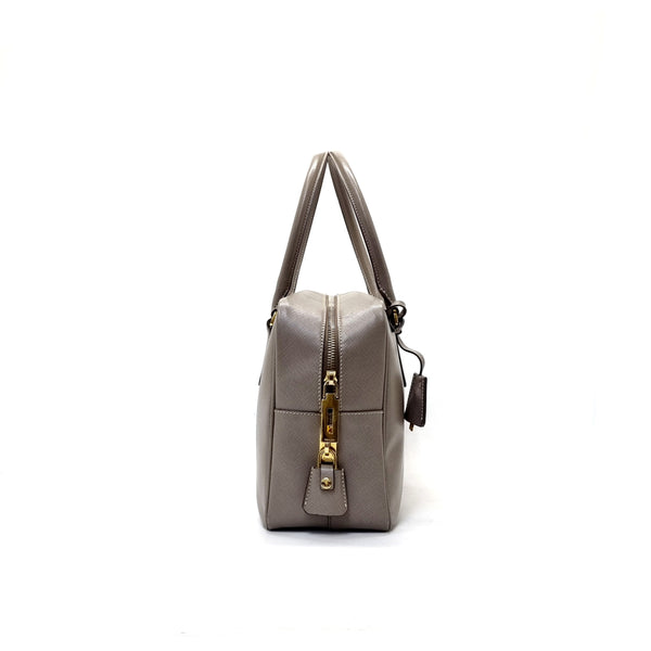 Prada Bauletto Saffiano Leather Medium Ghw (Marble Grey)