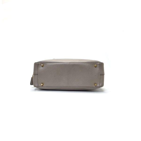 Prada Bauletto Saffiano Leather Medium Ghw (Marble Grey)