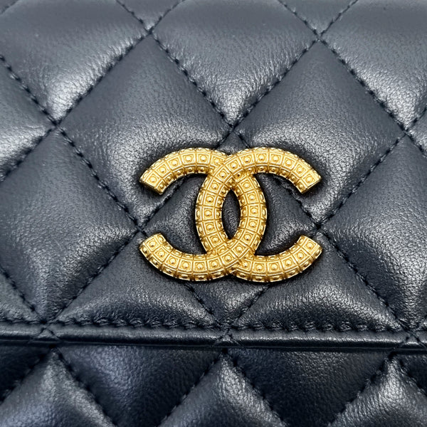 Chanel Flap Wallet Long Lambskin Ghw (Black)