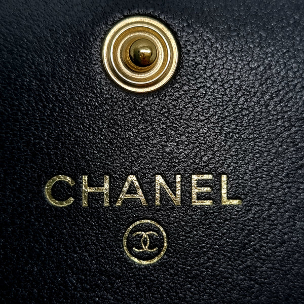 Chanel Flap Wallet Long Lambskin Ghw (Black)