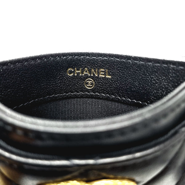 Chanel Card Holder Lambskin Ghw (Black)