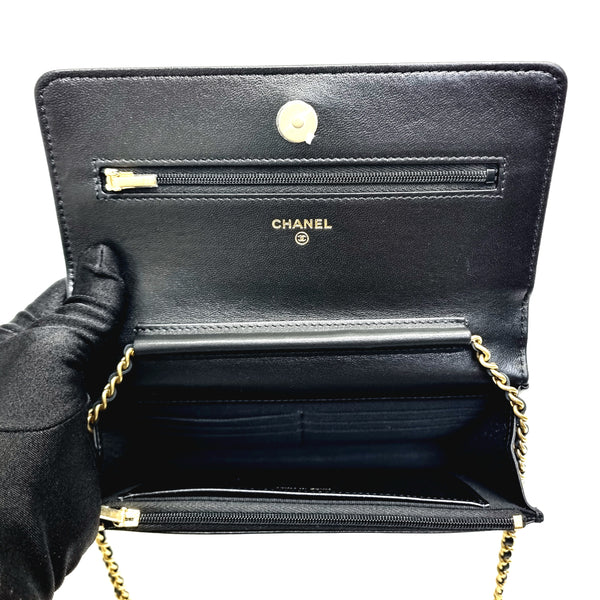 Chanel Wallet On Chain Lambskin Ghw (Black)