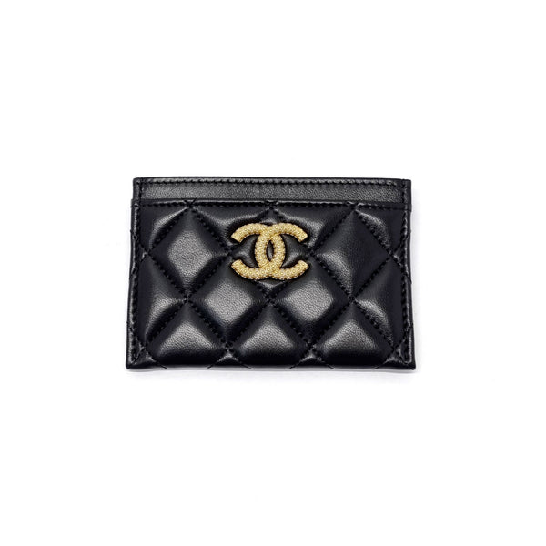 Chanel Card Holder Lambskin Ghw (Black)