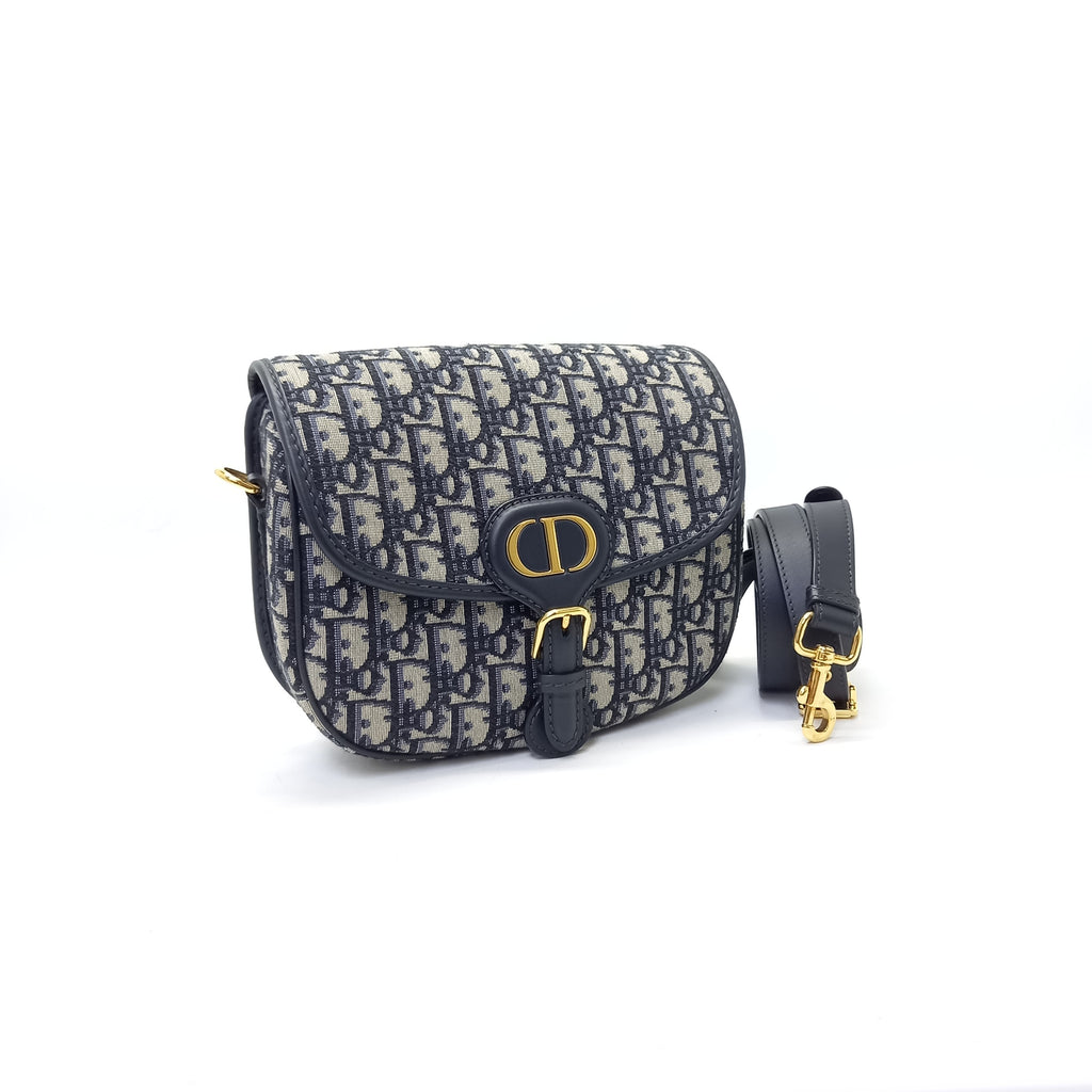 Medium Dior Bobby Bag Gray Dior Oblique Jacquard