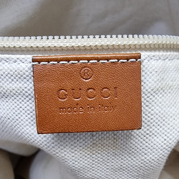 Gucci GG Monogram Nylon Document Bag Light Gold Hw (Dark Blue)