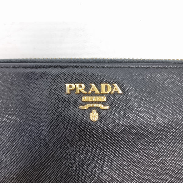 Prada Saffiano Metal Zippy Wallet Ghw (Black)