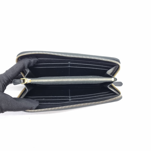Prada Saffiano Metal Zippy Wallet Ghw (Black)