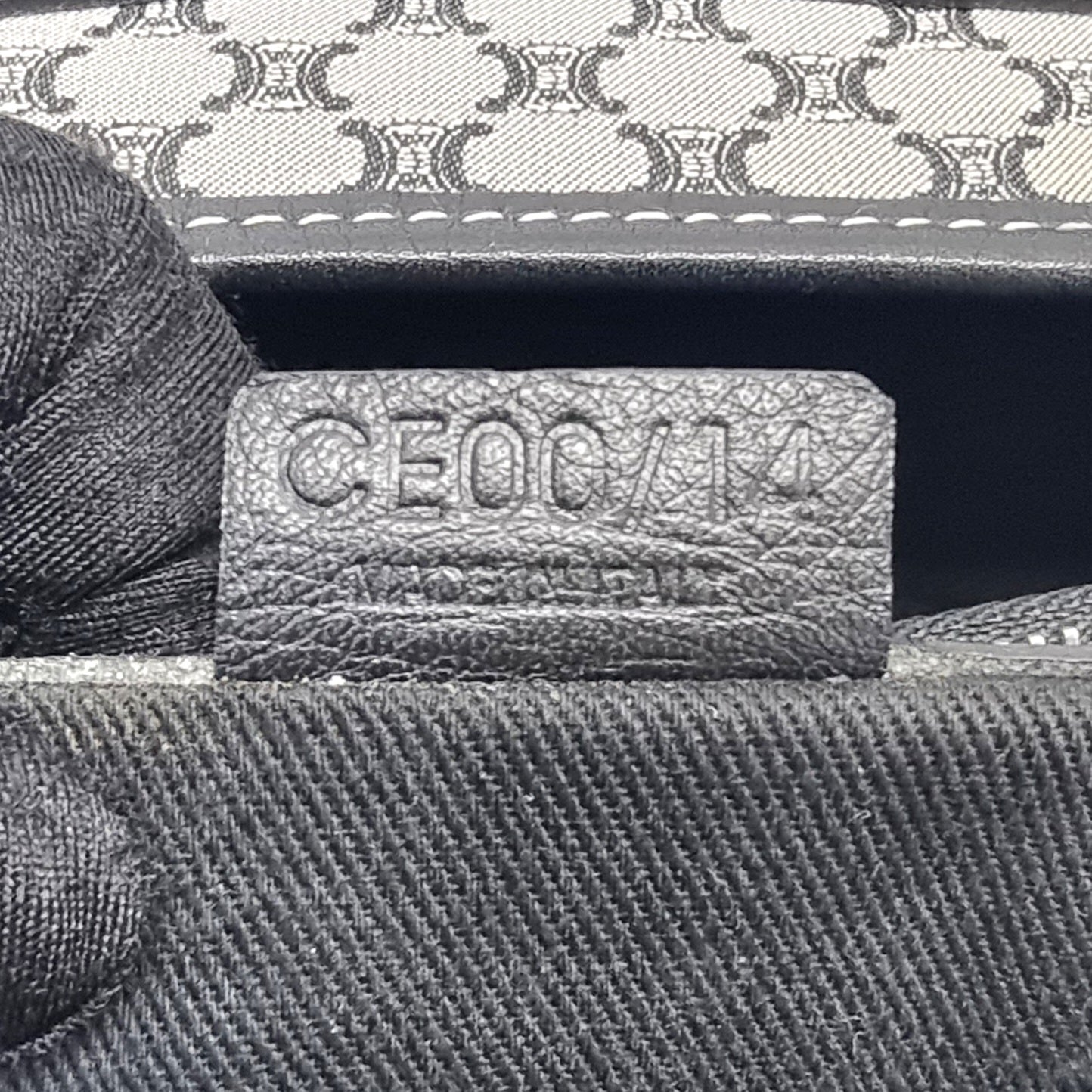 Celine Macadam Boogie Canvas Leather Top Handle Bag Shw (Grey/Black)