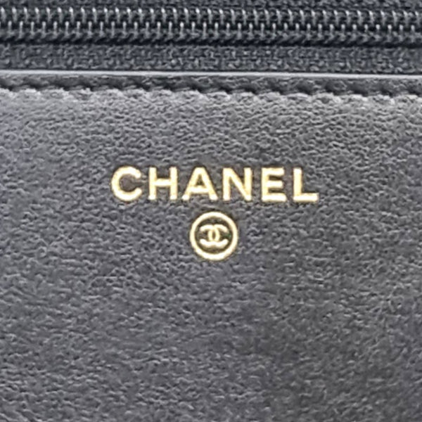 Chanel Boy WOC Croc Python Calfskin Embossed Ghw ( Black/Gold)