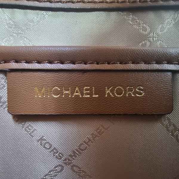 Michael Kors Heather Large Leather Crossbody Ghw (Brown)