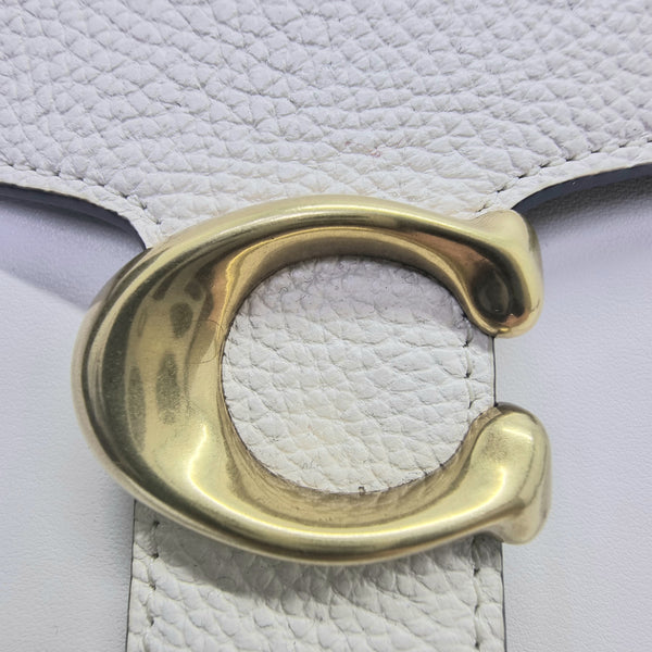 Coach Tabby 20 Top Handle Calf & Pebbled Leather Bronze Hw (Ivory)